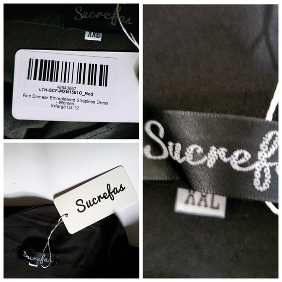 Sucrefas | NWT Red Demask Tulle Embroidered Dress - Picture 8 of 8